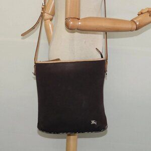 BURBERRY Blue Label Shoulder Bag Canvas Black Silver Auth ti3407